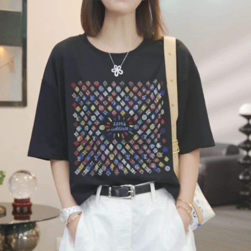 【经典碰撞】2025夏季新款时尚休闲短袖T恤上衣LK2503880