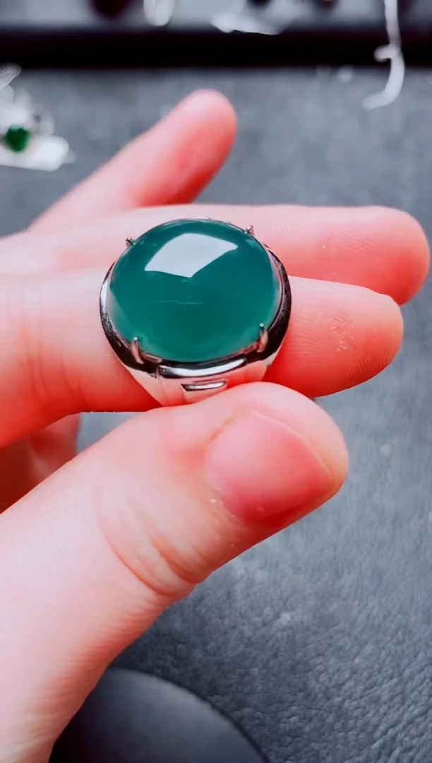 银S925镶嵌戒指翡翠11111
