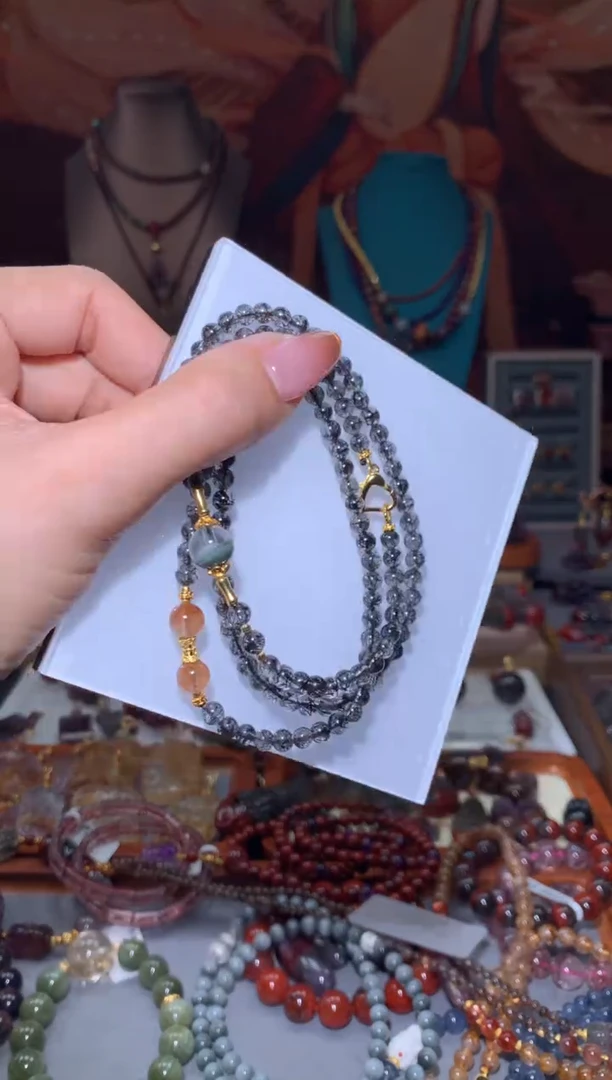 未镶嵌珠宝半成品水晶黑发万能链