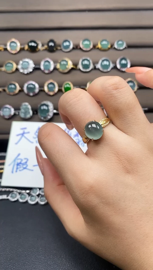 翡翠戒指银S925镶嵌1411