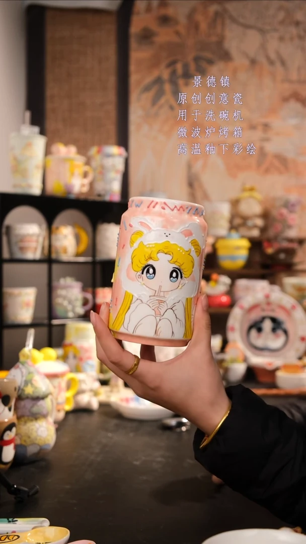 摆件陶旺的可以陶瓷手工手绘设计师款