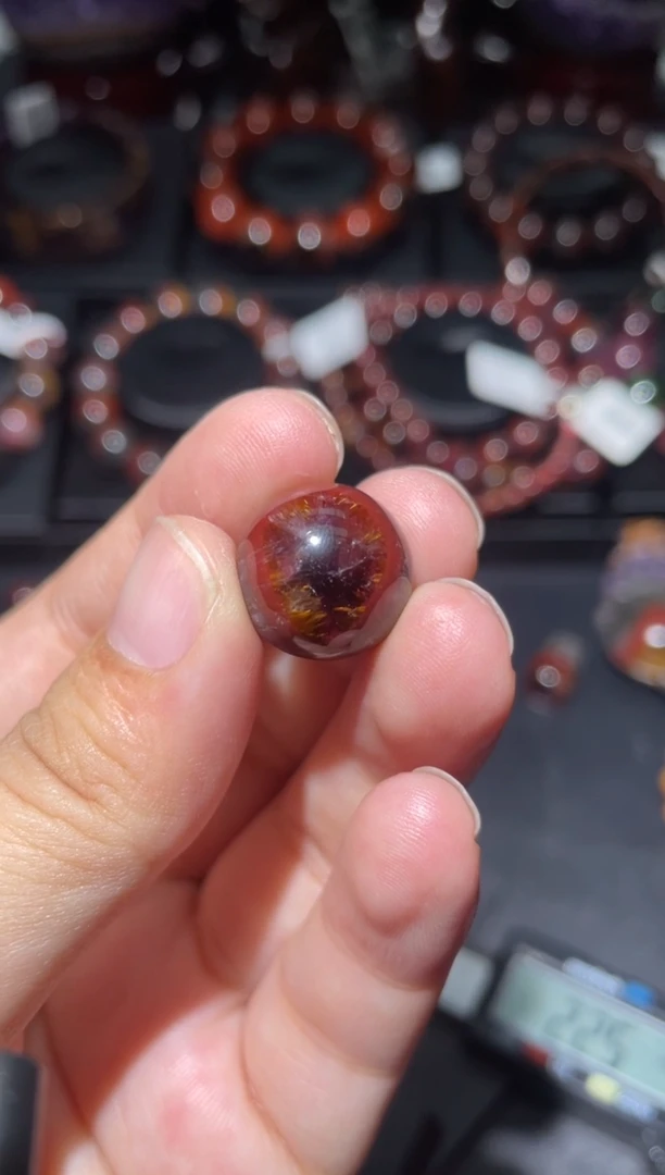 水晶珠宝半成品未镶嵌极光15mm