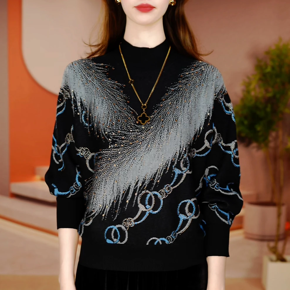 A251119-秋冬新款抗起球针织羊毛衫减龄洋气宽松女士气质时尚