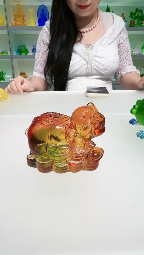 手工艺品琉璃古法琉璃小猪