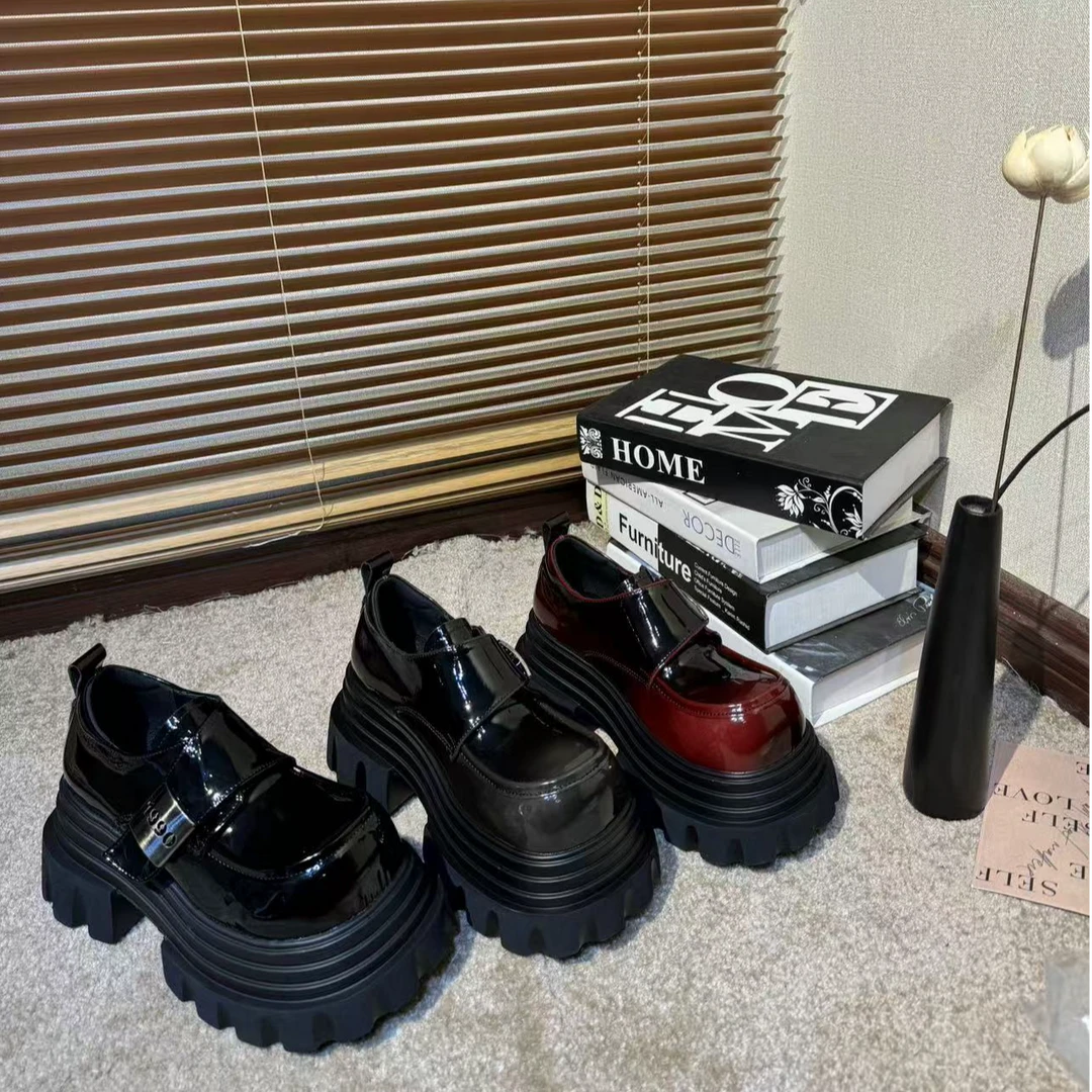 唐小肉潮搭厚底乐福鞋休闲时尚漆皮百搭英伦风学院风8911-9新年