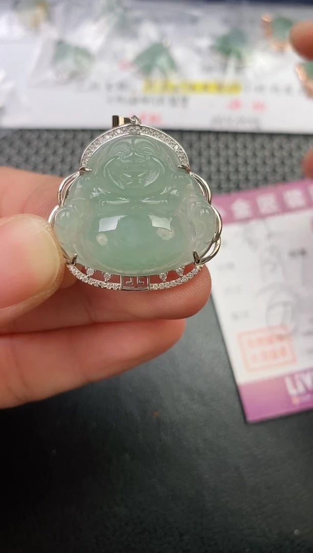翡翠银S925镶嵌颈饰卷**来挂件
