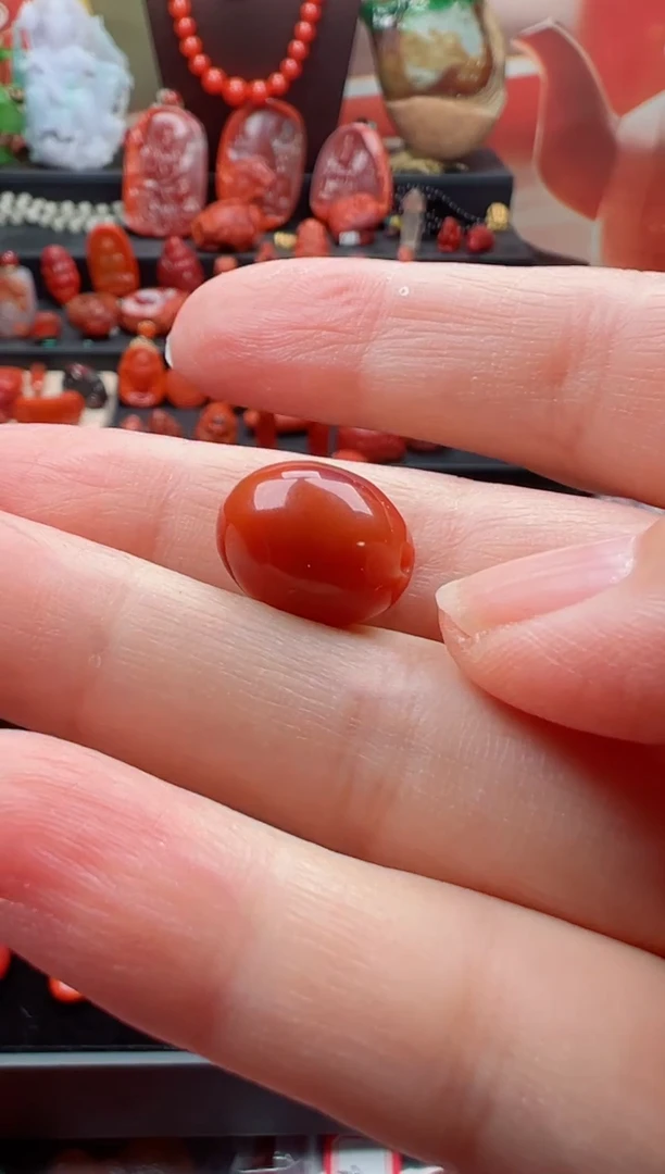 未镶嵌枣珠南红玛瑙枣珠