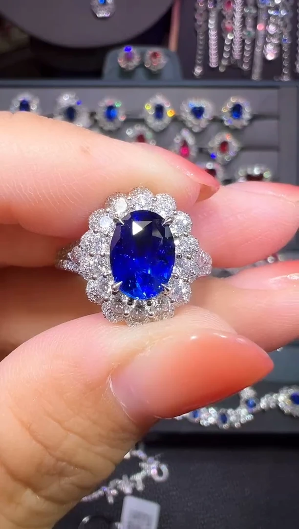 AIGS皇家蓝蓝宝石18K金镶嵌2.05ct