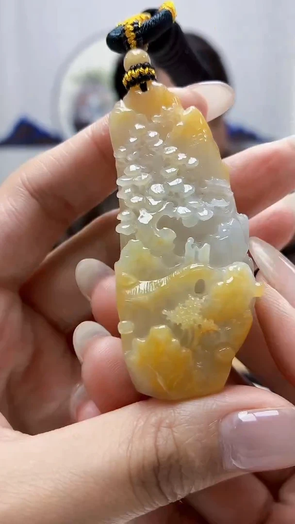 未镶嵌定制翡翠5060MM-毛货挂件20