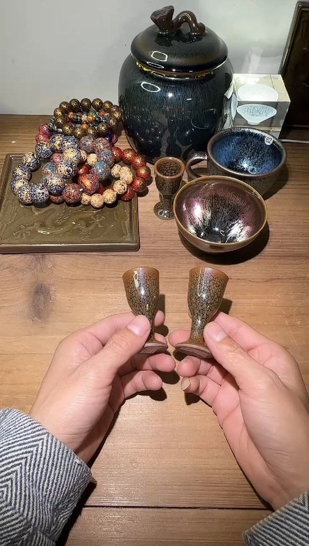 茶盏建阳建盏茶杯2只