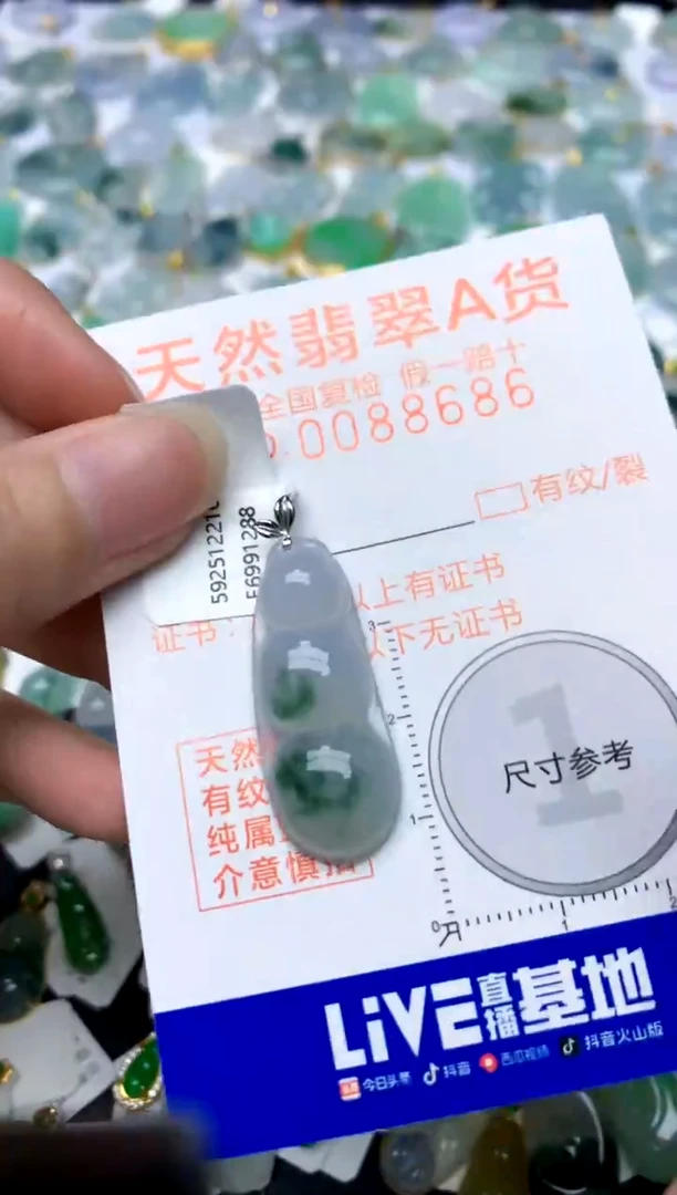 颈饰18K金镶嵌翡翠天然A货翡翠