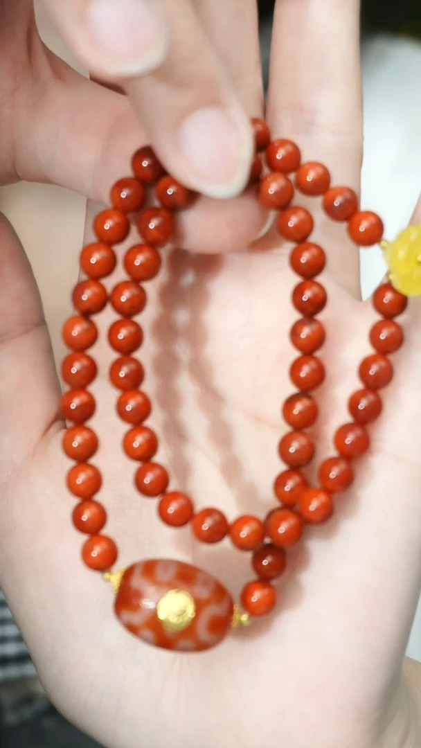 手链18K金镶嵌南红玛瑙中号