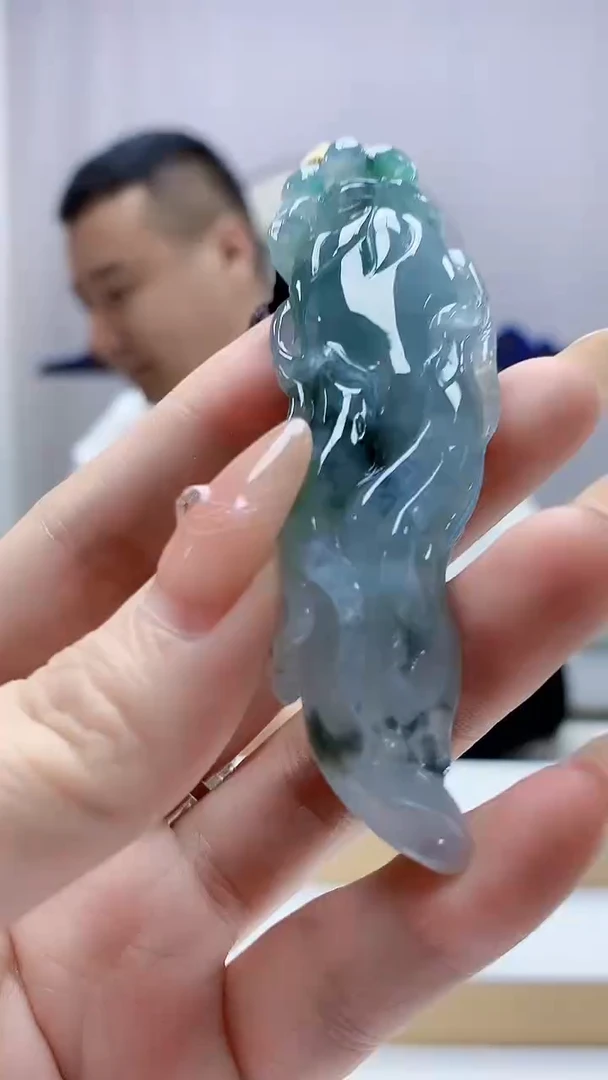 未镶嵌定制翡翠4898DD-毛货挂件71