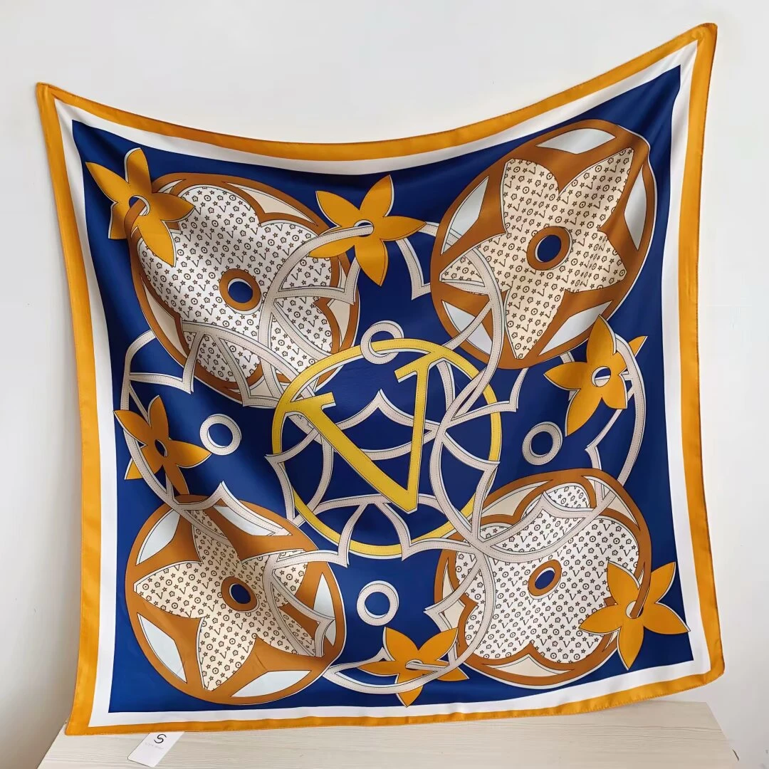 C12上海故事五叶花方巾90*90时尚气质百搭大方女士方巾