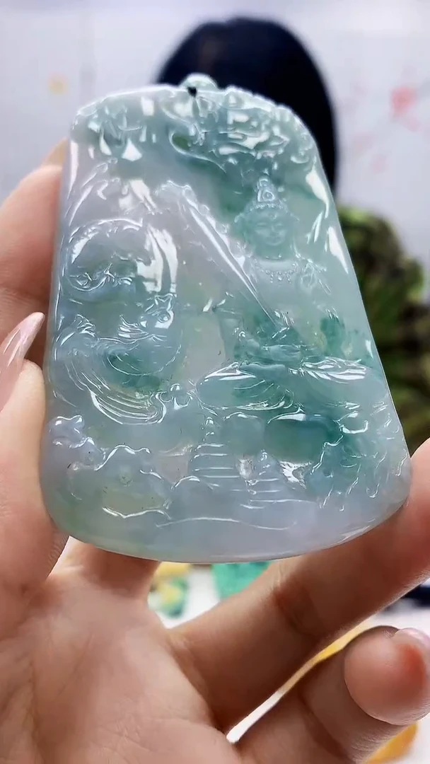 未镶嵌定制翡翠渔**-5155ty-毛货挂件