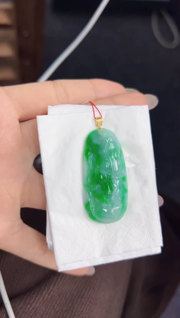 【闪购商品】翡翠颈饰18K金镶嵌Q缅料A货翡翠/支持复检/一件