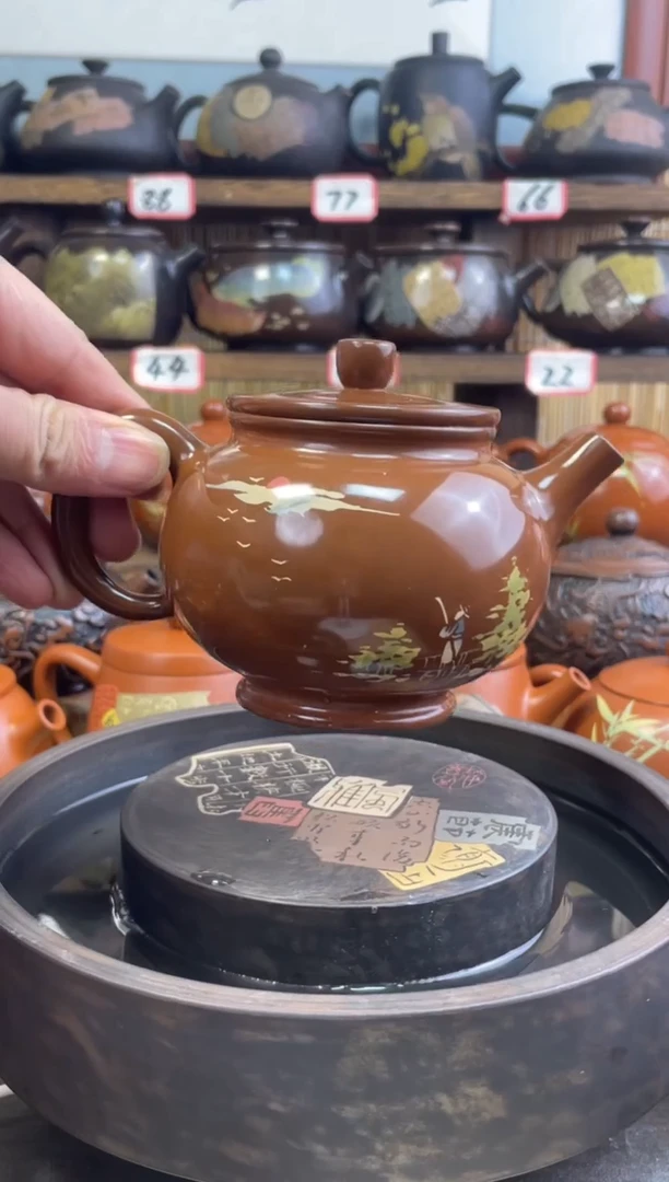 【闪购商品】壶建水紫陶高亮光氧化烧彩填壶
