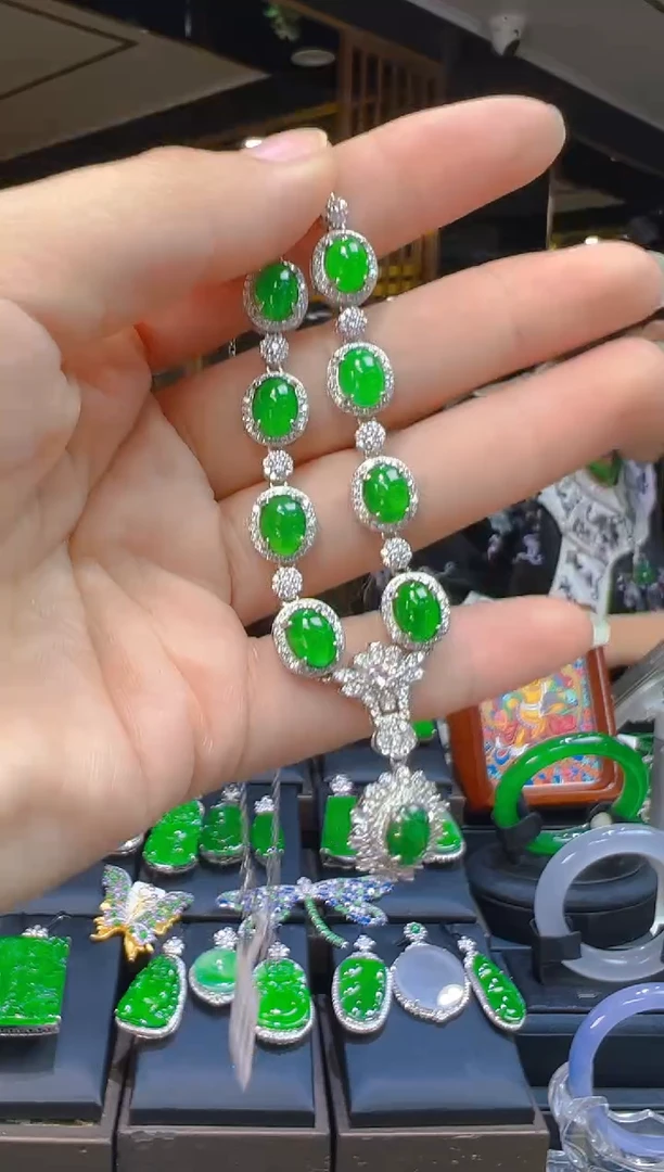 项链银S925镶嵌翡翠038(多样性发货发其一)