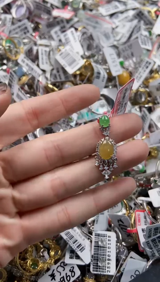 银S925镶嵌戒指翡翠11 11     3