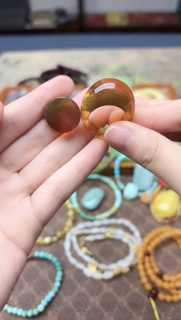 未镶嵌琥珀戒指琥珀指环套装17#YN