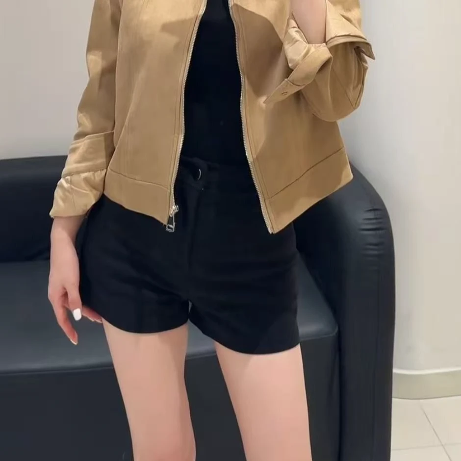 【QING】短裤运动高腰黑色宽松韩版