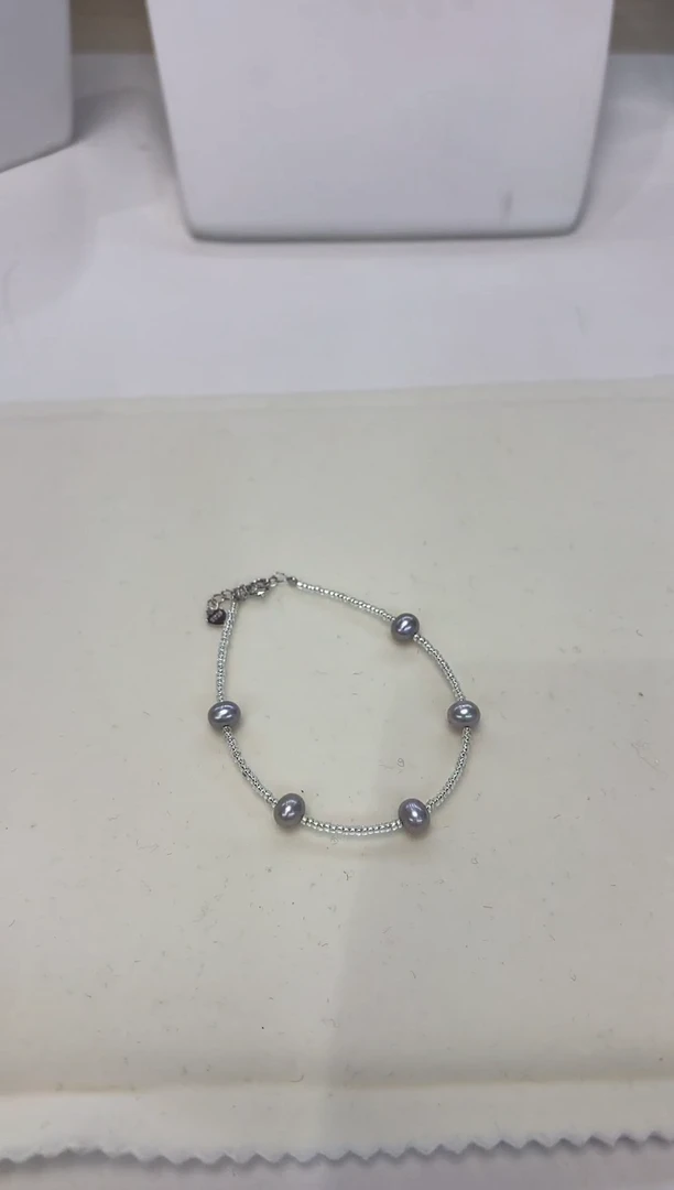 淡水珍珠手绳银S925镶嵌T**1#