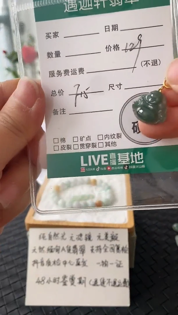 吊坠(不含链)银S925镶嵌翡翠F15