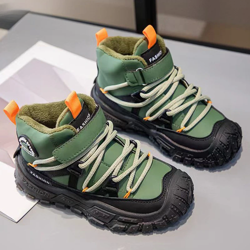 男童鞋子冬季2025新款儿童棉鞋加绒加厚中大童二棉男孩运动鞋学生