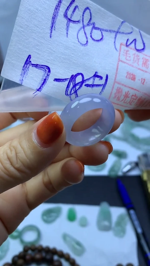 未镶嵌定制翡翠49戒圈17-18*1490元毛货需精抛光