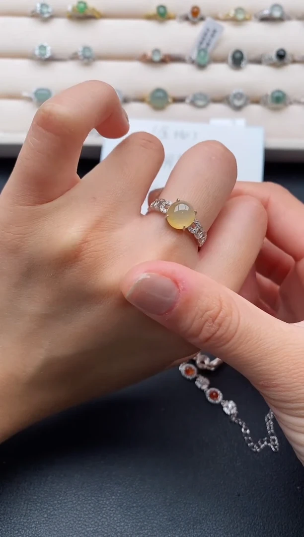 银S925镶嵌戒指翡翠3333333+2