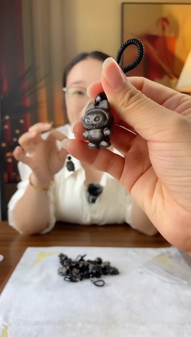 黑曜岩未镶嵌吊坠(不含链)银曜石拉布布