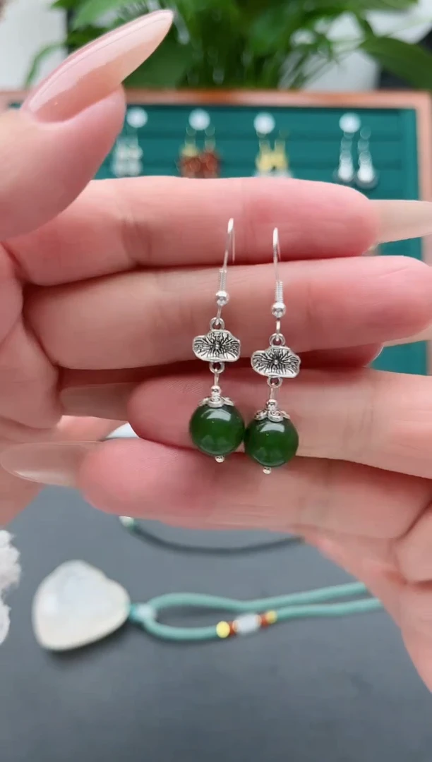 【闪购商品】玛瑙/玉髓耳饰银S925镶嵌680