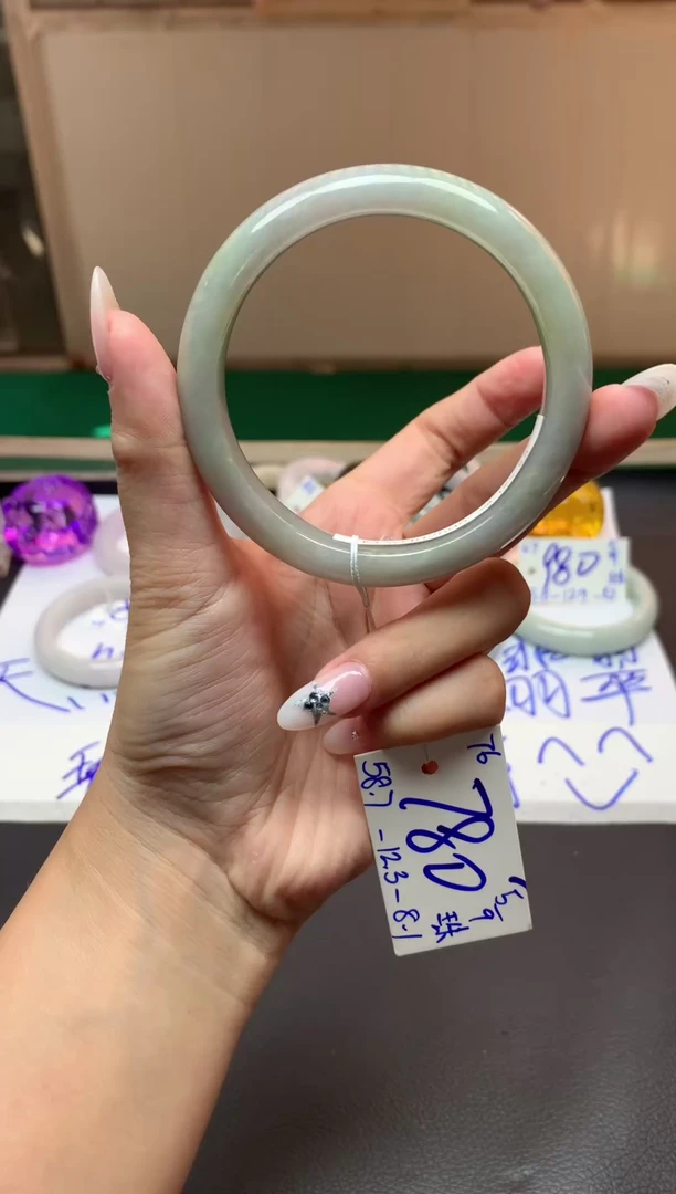 未镶嵌定制翡翠76毛货需精细抛光手镯拍一发一