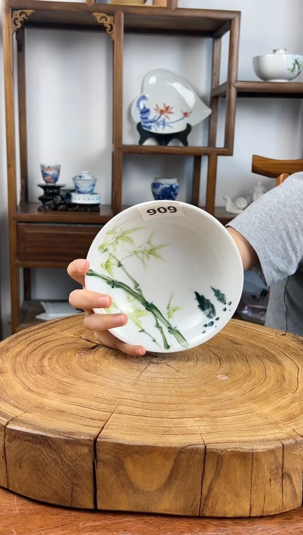 瓷片景德镇高温釉中彩-小胖碗909