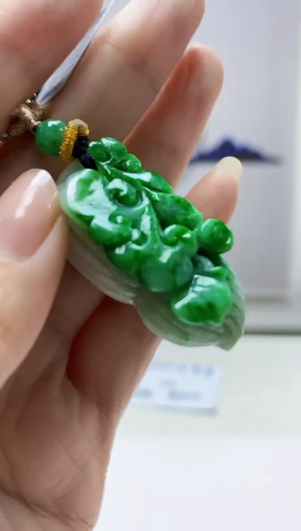 定制翡翠未镶嵌5145DD-毛货挂件48