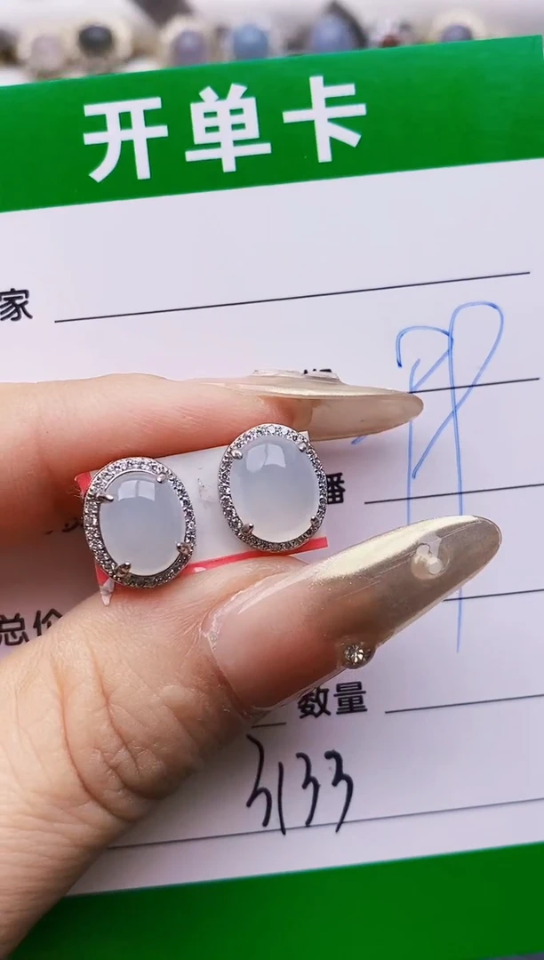 翡翠戒指银S925镶嵌3133