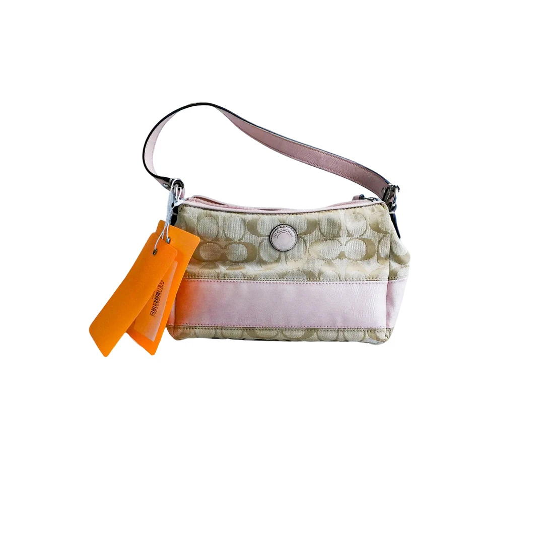 95新 COACH/蔻驰 coach 粉带手提包 022312