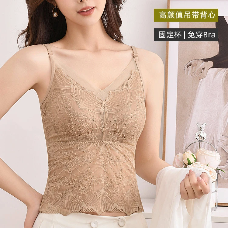 蕾丝女性感夏季吊带美背春夏抹胸背心聚拢女士承托背心3903