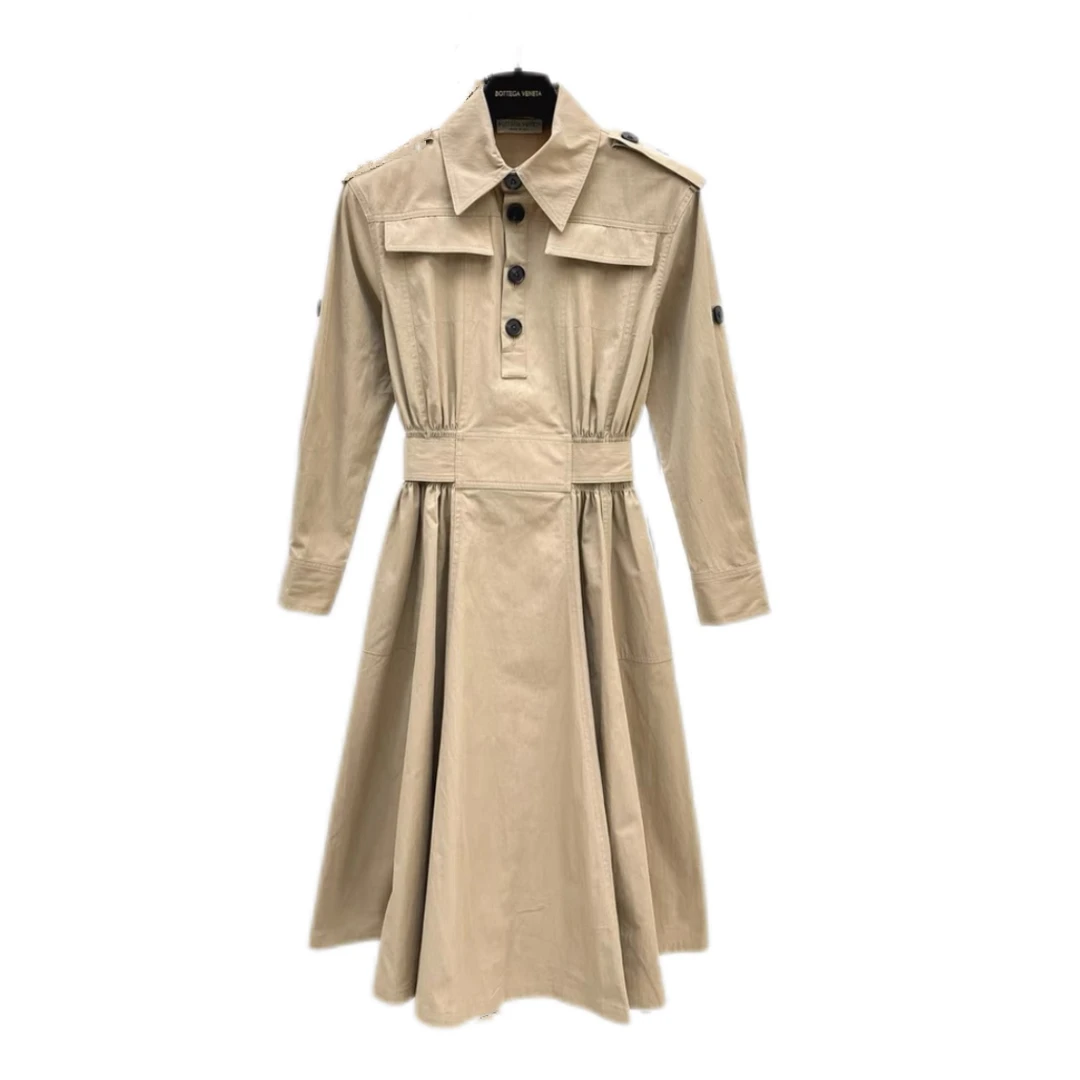 早春B工装风衣收腰高级连衣裙