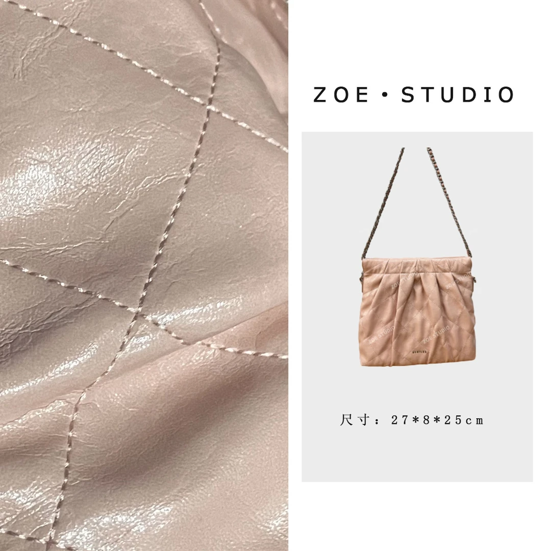 【佐伊甄选】QYX-81445-薄雾粉轻奢女士时尚百搭小众通勤腋下斜挎包