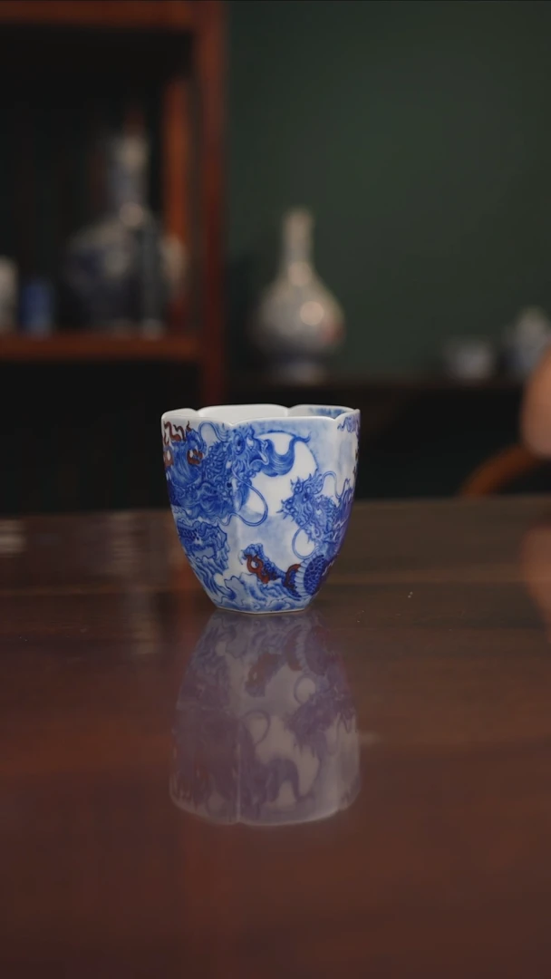 自成堂柴窑青花釉里红