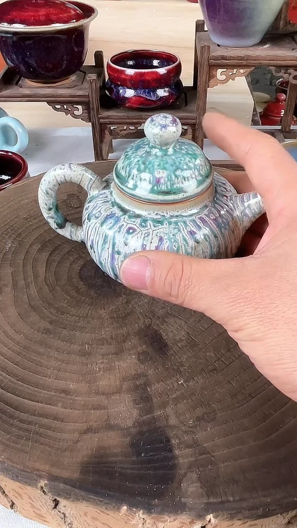 钧瓷钧瓷掇球壶茶壶