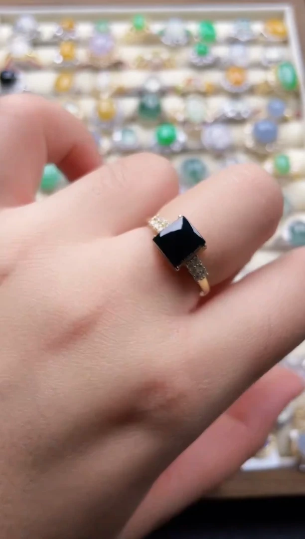 银S925镶嵌戒指翡翠64