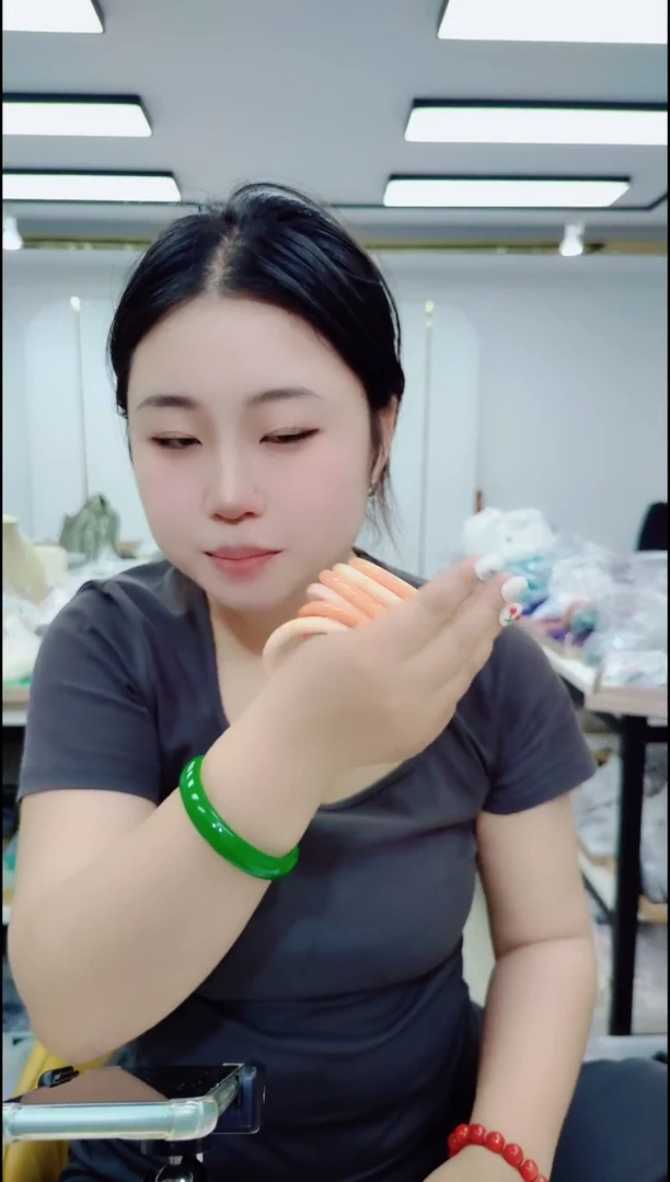 玛瑙/玉髓颈饰合金1251粉手镯