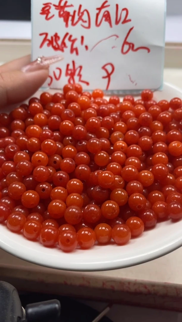 【闪购商品】玛瑙/玉髓颈饰未镶嵌w1548满肉南红6mm*30颗