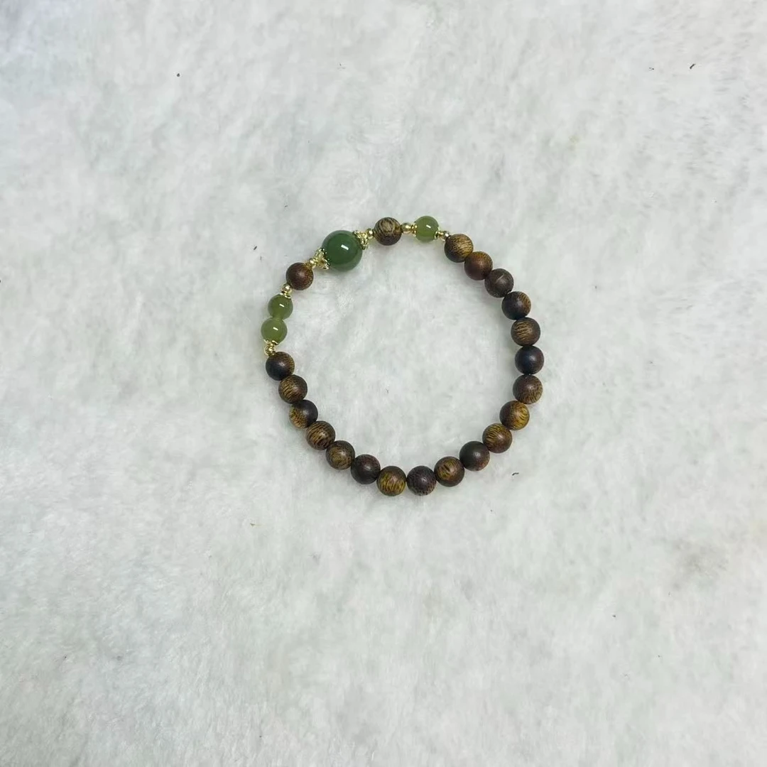 沉香沉香和田玉合金单圈6mm 多样性发其一 FMD-A882