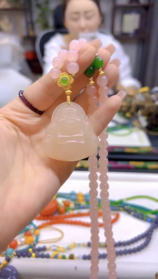 和田玉未镶嵌毛衣链DIY款M285