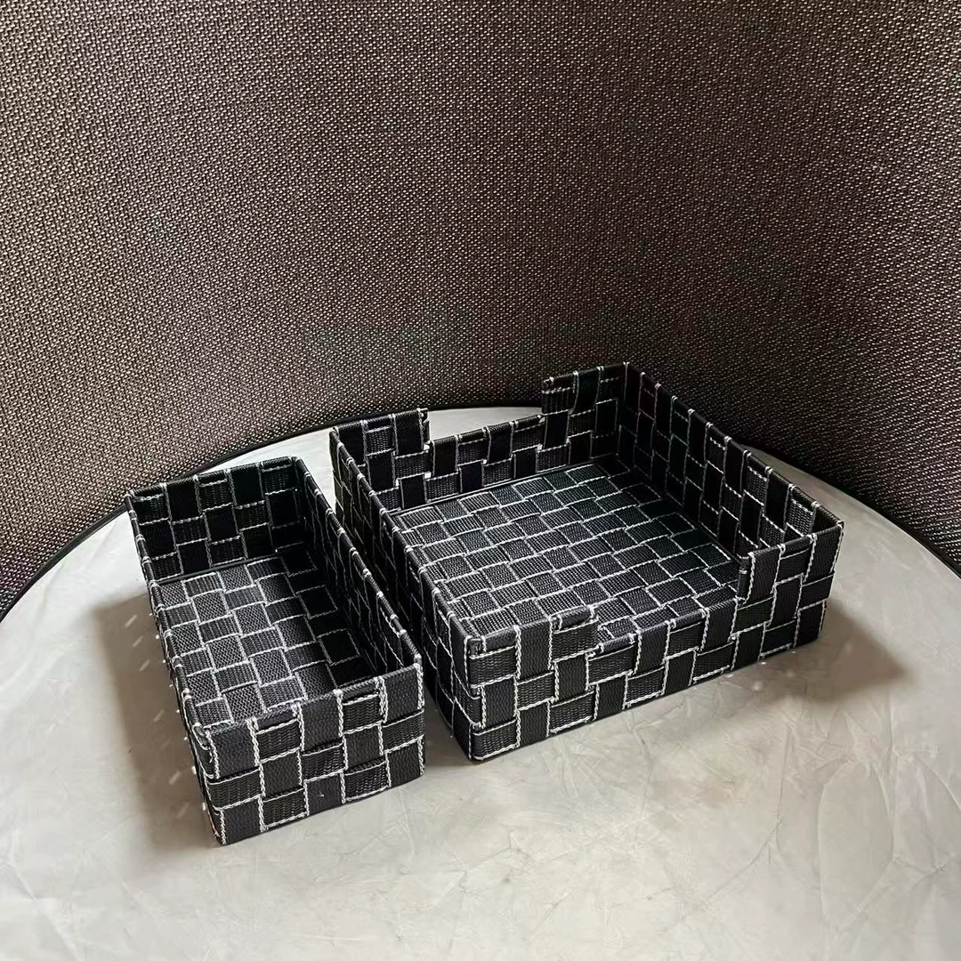 5425瑕疵款 大号28*28*10小号26*13*9cm家用编织收纳筐桌面储物篮