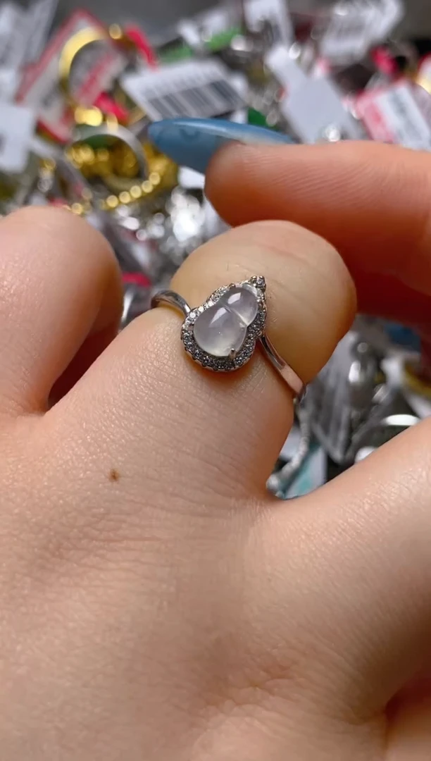 银S925镶嵌戒指翡翠百内无证书