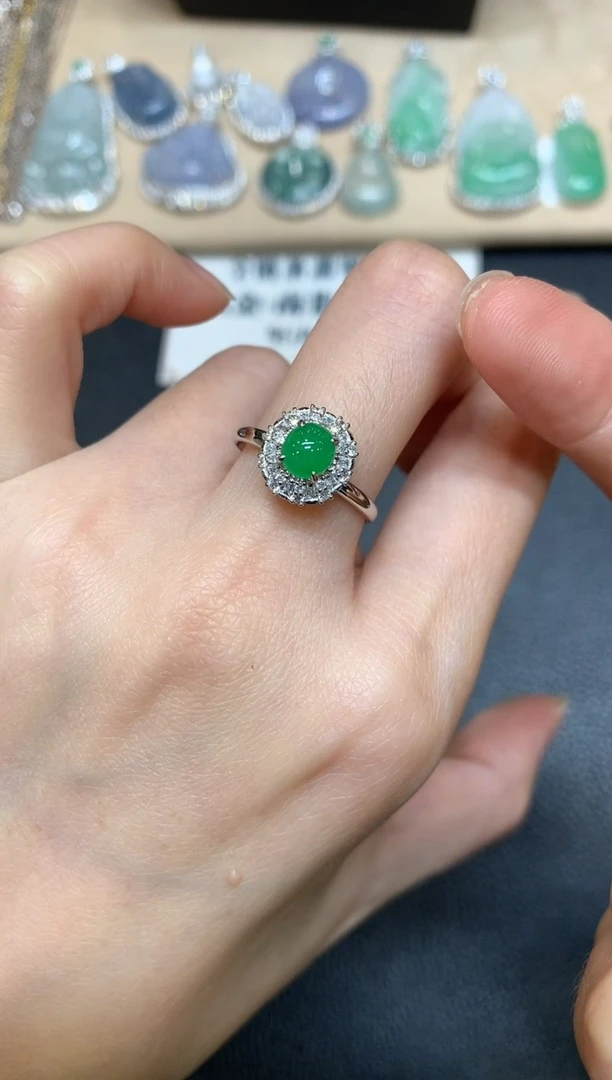 【闪购商品】翡翠戒指18K金镶嵌【无服务费